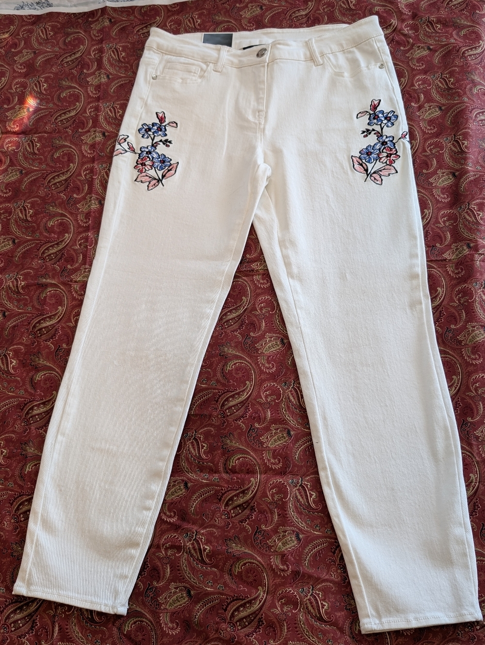 Jules & Leopold White Denim Jeans with Black Brand Tag Vintage Y2K